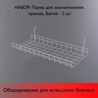 Набор Полка для экономпанели прямая 50x600x250 мм, RAL9016 Белый - 2 шт