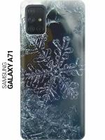 Силиконовый чехол на Samsung Galaxy A71, Самсунг А71 с принтом "Макро снежинка"