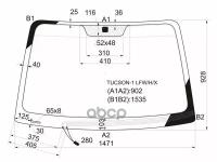 Стекло Лобовое (Обогрев Щеток) Hyundai Tucson 04-09 XYG арт. TUCSON-1 LFW/H/X