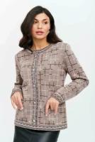 Пиджак Текстильная Мануфактура, размер 48, коричневый