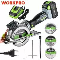 Беспроводная мини-циркулярная пила WORKPRO, 20V, с лазерным лучом