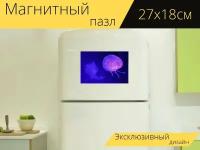 Магнитный пазл "Медуза, море, уф" на холодильник 27 x 18 см