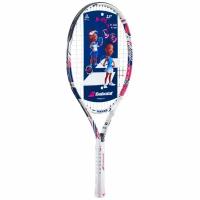 Ракетка для большого тенинса детская BABOLAT B`FLY 23 Gr000, для 7-9лет, алюминий, со струнами, бело-розовый