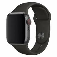 Силиконовый ремешок для Apple Watch (Эпл Вотч) 38/40/41мм / Эластичный спортивный браслет для умных смарт-часов / размер браслета L, черный (L)