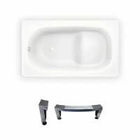 Стальная ванна Sanitana BLB Europa Mini S30001557000000N (B05E22001N): маленькая ванна 105х70 см, с сиденьем и ножками, толщина стали 2,2. Португалия