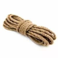 Канат джутовый 6мм (10 метров), джут для рукоделия, верёвка для когтеточки