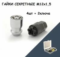 Гайки секретные 12×1,5 4+2 ключа в пластиковой коробке