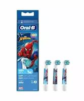 Набор насадок Oral-B Kids Человек-Паук для электрической щетки, белый/синий, 3 шт