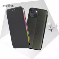 Чехол книжка KaufCase для телефона Apple iPhone 13 (6.1"), черный. Трансфомер