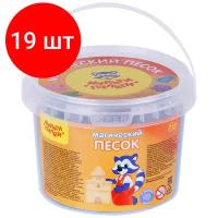 Комплект 19 шт, Песок для лепки Мульти-Пульти "Магический песок", синий, 500г, 2 формочки