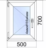 Окно ПВХ VEKA WHS Halo/ ш.50см*в.70см/поворотное/левое/однокамерный стеклопакет/фурнитура Accado (Турция)