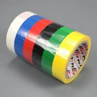Скотч Rollis, 24мм х 60м, 40мкм, цвет красный/зеленый/синий/черный/белый/желтый, 6шт