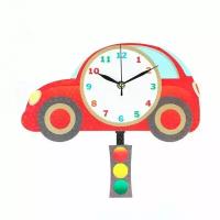 Часы настенные, серия: Детские, "Машина", с маятником, 31 х 29 см 10063665