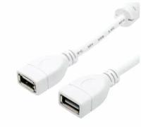 Кабель ATCOM USB AT5647 USB-A(f) - USB-A(f), 1.8 m белый (AT5647)