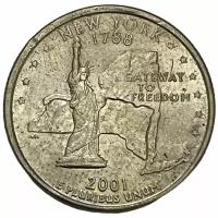 США 25 центов (1/4 доллара) 2001 г. (Квотеры 50 штатов - Нью-Йорк) (P) (CN)