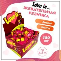 Love Is Жевательная резинка Вишня лимон, 100 шт / Love Is Вишня лимон