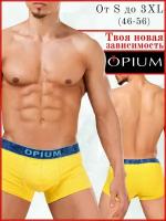 Мужские трусы боксеры желтые Opium Boxer R109 S (46)