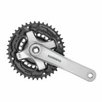 Система шатунов SHIMANO TY501, 175мм, 3x7/8ск, SQR, 42/34/24T, без защиты, серебристый, б/уп