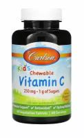 Жевательные таблетки с кальцием для детей, с натуральным ванильным вкусом, 250 мг, 60 таблеток, Carlson