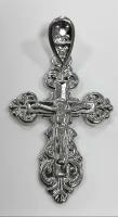 Славянский оберег, крестик Эстерелла, серебро, 925 проба, родирование, фианит