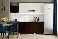 Кухонный гарнитур Просто хорошая мебель Адель 1.7 м с помодульной столешницей 26 мм ясень анкор светлый / дуб венге