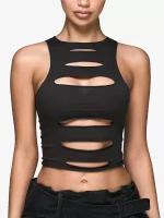 Топ XSAI RIPPED TOP 02, Dusty Black, S