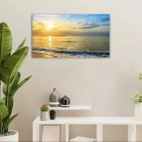 Картина на холсте 60x110 LinxOne "Песок море beach wave берег" интерьерная для дома / на стену / на кухню / с подрамником