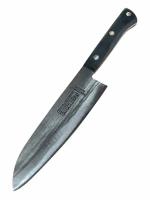 Нож кухонный японский шеф Сантоку, 18 см — универсальный поварской Santoku. Кованый клинок/дерево