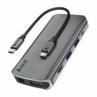 Мультимедиа конвертер Type C HDMI 4K Thunderbolt 3 от GCR 10 в 1 Хаб для ноутбука TV компьютера