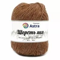 Пряжа для вязания Astra Premium 'Шерсть яка' (Yak wool) 100гр 120м (+/-5%) (25%шерсть яка, 50%шерсть, 25%фибра) (08 капучино), 2 мотка