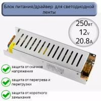 Блок питания/драйвер для светодиодной ленты 250w 12v/Источник постоянного напряжения GDLI-S-250-IP20-12