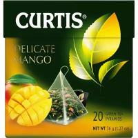 Чай зеленый "Curtis" Delicate Mango, пирамидки, 20х1,8/1,7 г