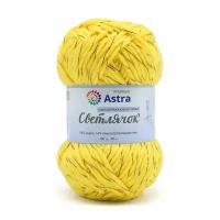 Пряжа для вязания Astra Premium 'Светлячок' (Reflective) 100гр 90м (84% акрил, 16% светоотражающая нить) (350 желтый), 2 мотка