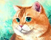 Картина по номерам на холсте с подрамником 40*50 Милый рыжий кот