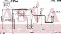 ASVA MTID-5002 (ASBT21 / ASBT21GR / MR165860) шрус внутренний левый 26x34.7x28