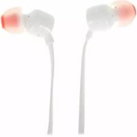 JBL Наушники JBL T110, вакуумные, микрофон, 100дБ, 16 Ом, 3.5 мм, 1.2 м, белые