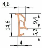 Уплотнитель контурный для межкомнатных дверей DEVENTER, ТЭП, коричневый, 300 м