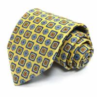 Широкий желтый галстук с узором Benjamin James 811575