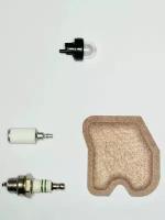 Подкачка топлива ( праймер ) для бензопил хускварна 236 240, фильтр топливный, фильтр воздушный двухслойный (качество), свеча зажигания