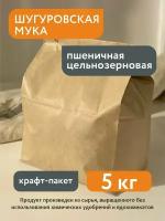 Мука Шугуровская пшеничная цельнозерновая 5кг, крафт-пакет