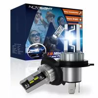 Светодиодная лампа Novsight N57 цоколь H4 40Вт 2шт мини размер 6000К яркий свет LED автомобильная