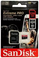 ORginal Карта памяти SanDisk MicroSDXC 128GB Extreme PRO V30 U3 A2 200/90 МБ/с