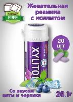 Жевательная резинка "Xylitol" от бренда "Lotte" со вкусом черники без сахара