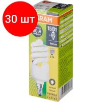 Комплект 30 штук, Лампа энергосберегающая OSRAM DST MTW 15W/827 220-240V E14 4052899916180