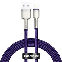Кабель Baseus Cafule Series Metal USB - Lightning 2.4А (CALJK), 1 м, фиолетовый