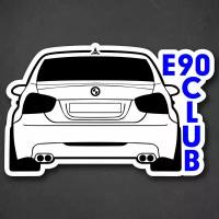 Наклейка на авто "BMW E90 club - БМВ Е90 клуб" 24x15 см