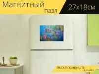 Магнитный пазл "Глобус, мир, карта" на холодильник 27 x 18 см