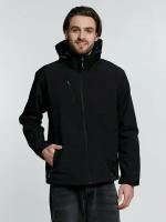 Куртка софтшелл водоотталкивающая с подкладкой с капюшоном мужская Zagreb, черная, размер L
