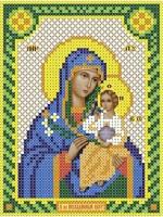 Схема для вышивания бисером (без бисера), икона "Богородица Неувядаемый цвет" 12х16 см