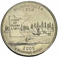 США 25 центов (1/4 доллара) 2005 г. (Квотеры 50 штатов - Миннесота) (D) (CN)